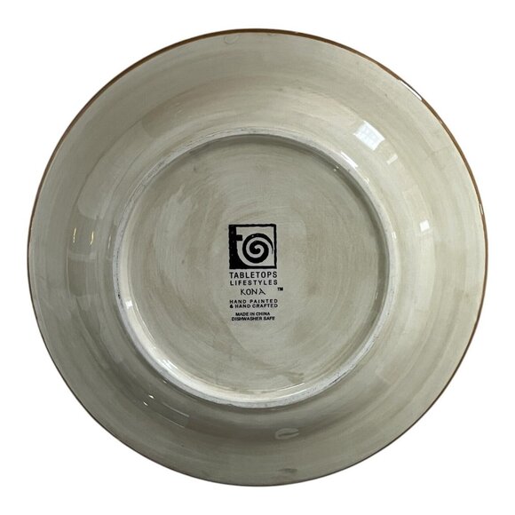 Tabletops Unlimited Lifestyles Kona Hand Painted Palm Tree Salad Plate 8 5/8” - Picture 6 of 6